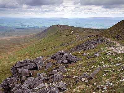 View from Ingleborough towards Pendle Hill - Download this Yorkshire Dales Wallpaper